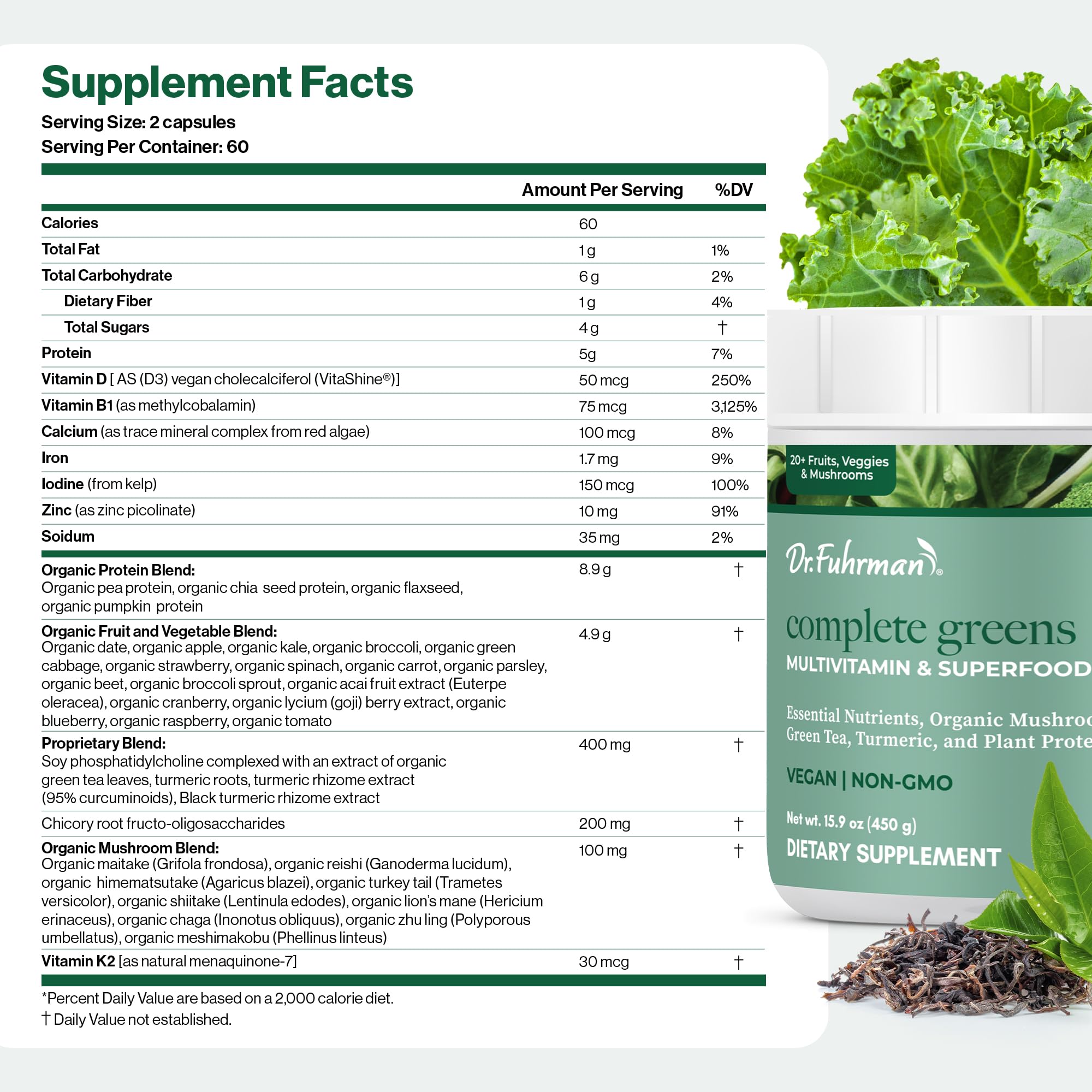 Dr. Fuhrman plant-protein blend with pea pumpkin and chia supports gut health