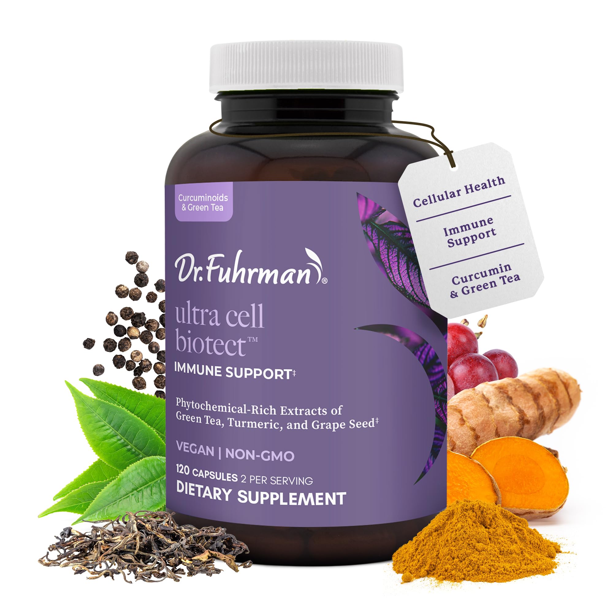 Dr. Fuhrman Ultra Cell Biotect bottle front view highlighting antioxidant support.