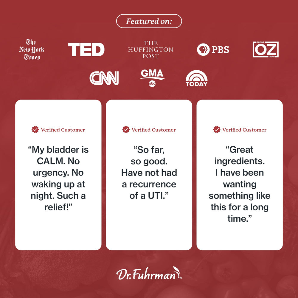 Packaging with Dr. Fuhrman branding emphasizes nutritional excellence.