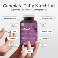 Dr. Fuhrman Women’s Multivitamin daily-serving image highlighting whole-food ingredients