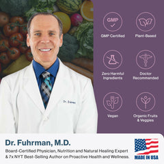 Dr. Fuhrman Women’s Multivitamin ingredients list with broccoli sprouts and pomegranate