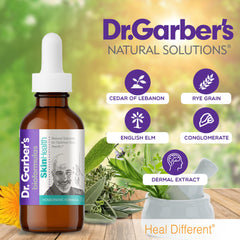 Close-up DR.GARBER'S label detail communicates trust and natural ingredients.