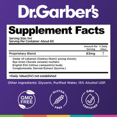 DR.GARBER'S drops with dosing cap show precise daily dosing for nourishment.
