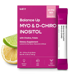 Dr.GET IT Balance Up bottle front view highlighting lemon-lime flavor for daily balance