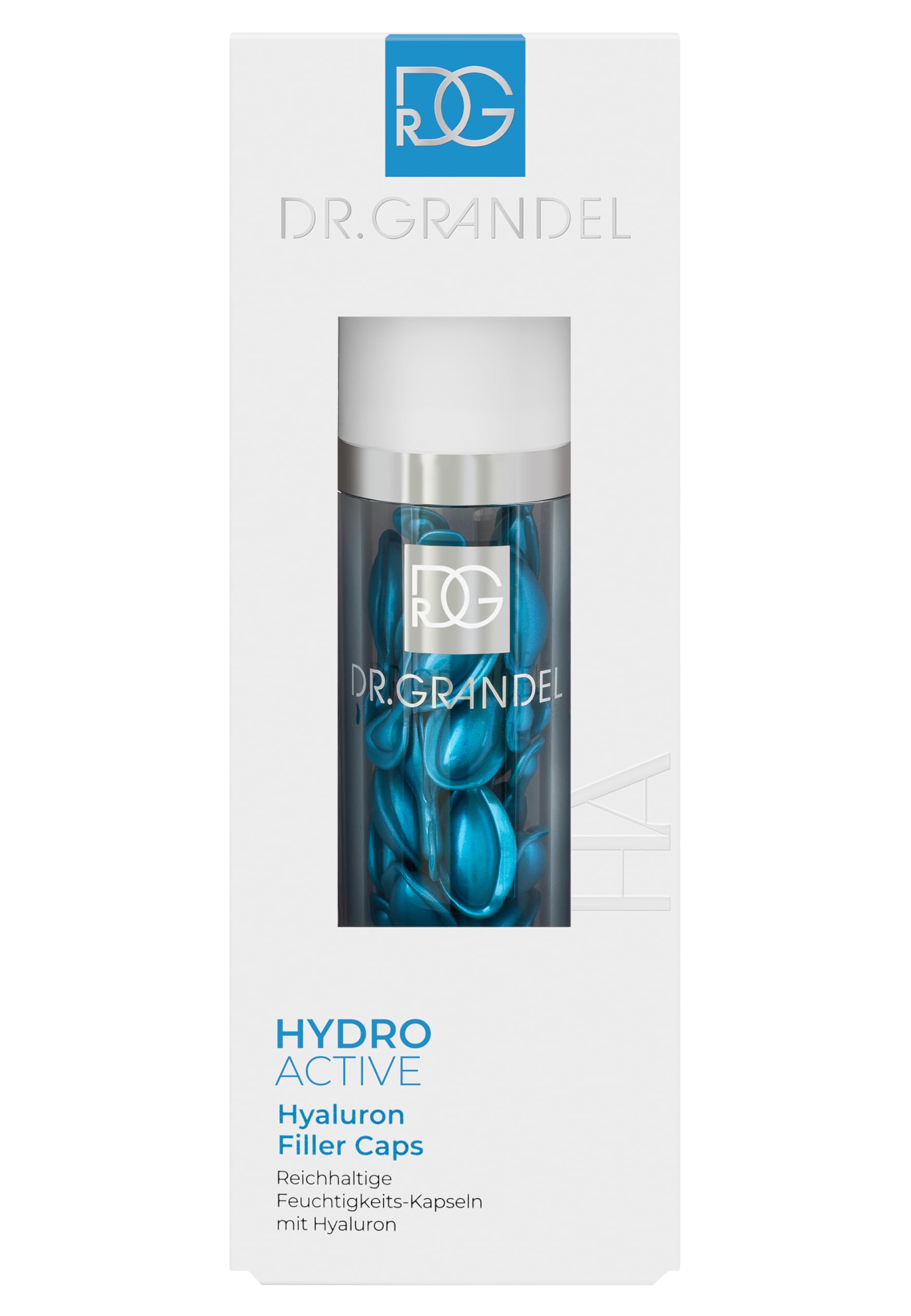 Dr. Grandel Hydro Active Hyaluron Filler Caps beside moisturizer for daily hydration