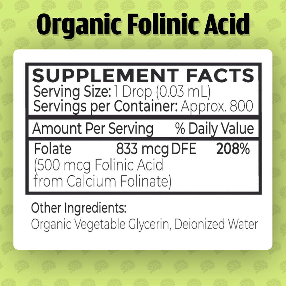 Dr. Green Mom Folinic Acid Drops suitable for kids and adults.