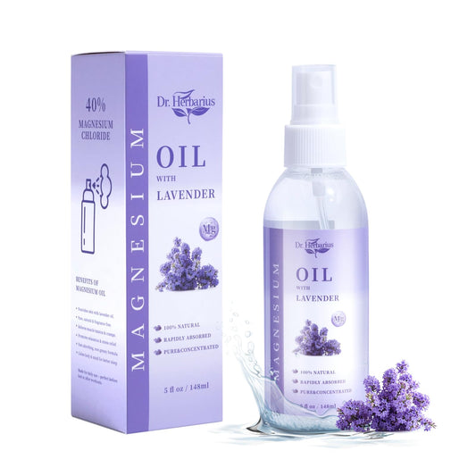 Dr. Herbarius magnesium oil spray bottle for quick topical use.
