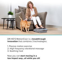 Dr Ho's MotionCiser remote control in use enables easy operation for relaxing on the couch.