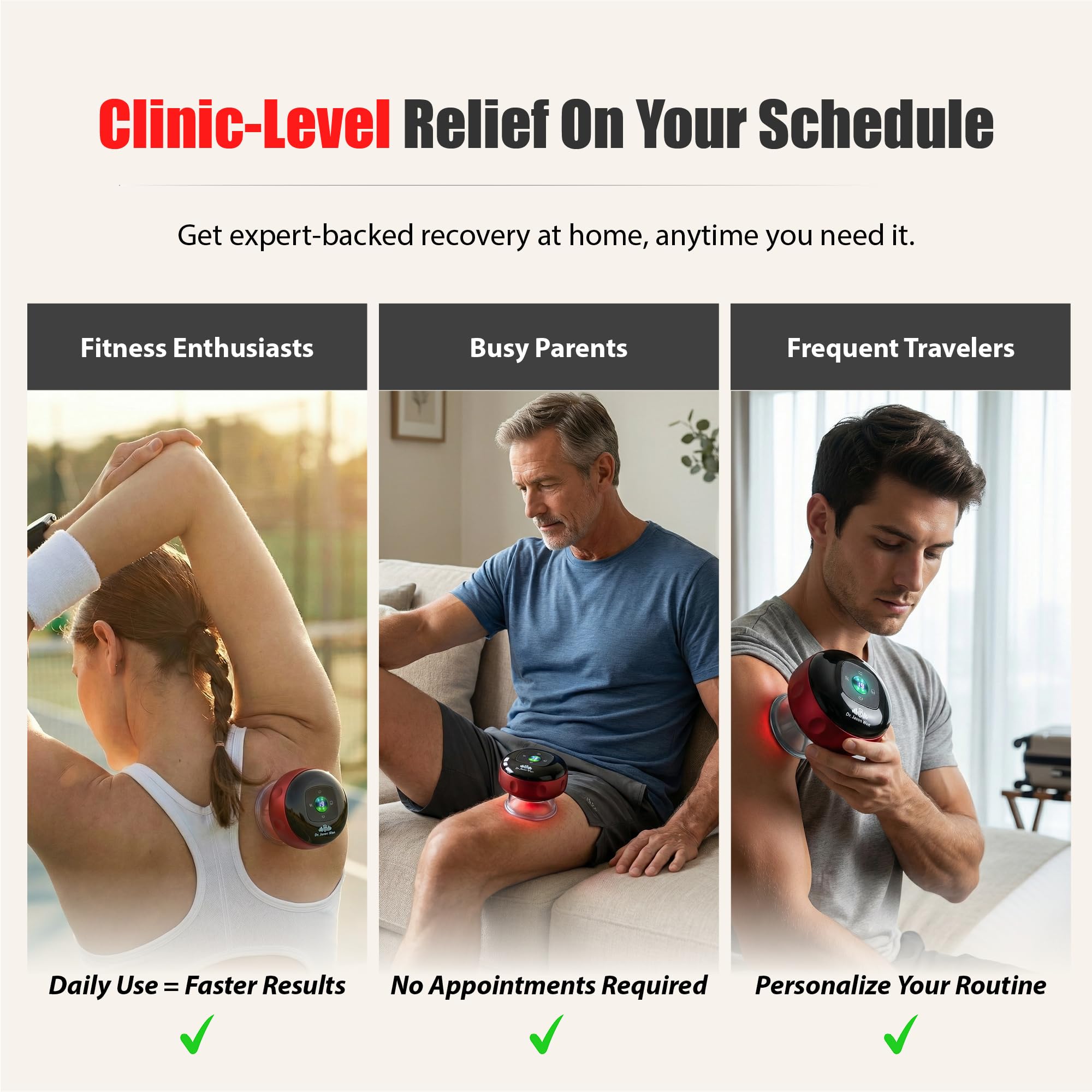 Cupping system aiding trigger points and back relief by the brand