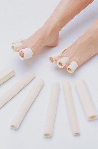 Dr. Jill's Tube Foam Large 1-inch sleeve set for toe padding and bunion protection.