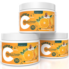 Dr. Keith's Own Super C unflavored powder in a tub for easy daily immune support