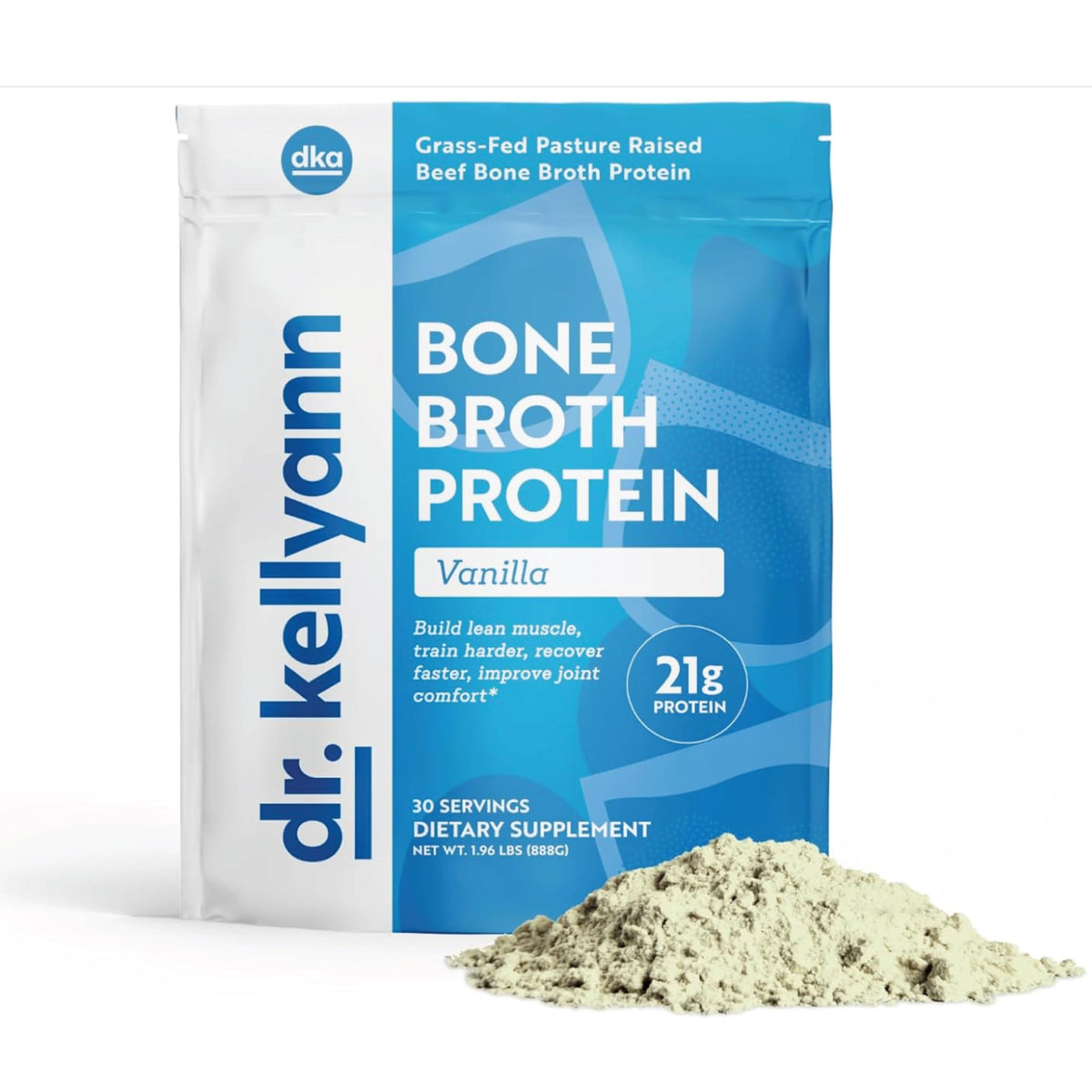 Dr. Kellyann Vanilla Bone Broth Protein scoop for creamy shakes and smoothies