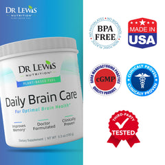 Desk setup with Dr Lewis Brain Care Powder supporting work focus