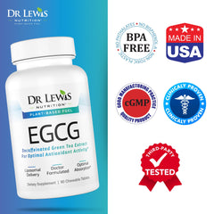 Dr Lewis Nutrition vegan chewable tablets dispensed for on-the-go wellness support.