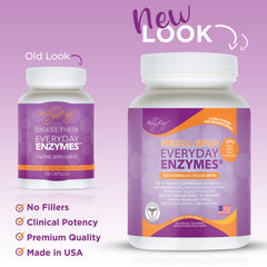 Dosing guide for Dr. Liz Cruz Everyday ENZYMES promotes meal-time routine.