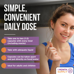 Family scene with Dr. Liz Cruz Everyday ENZYMES suggests broad use.