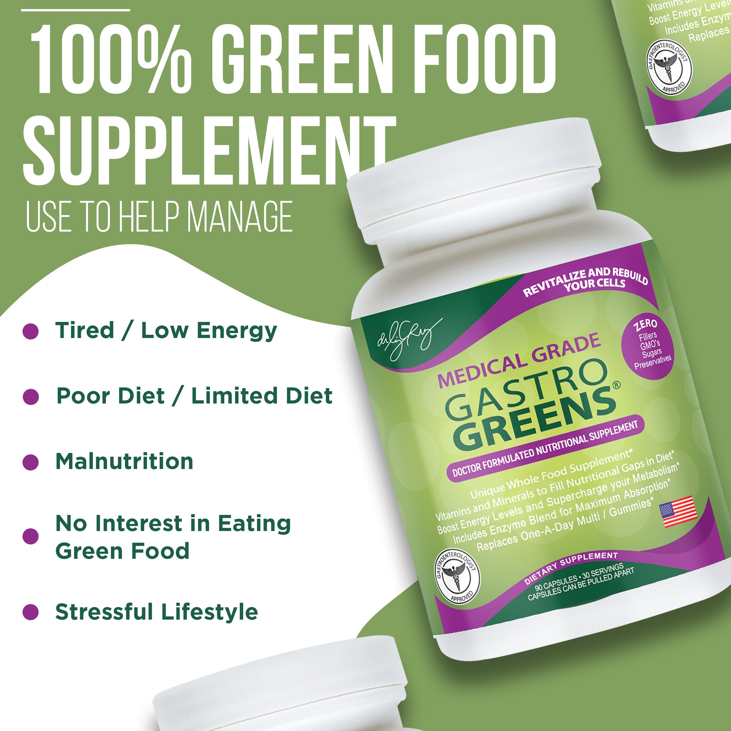 Gastro Greens bottle pour illustrates simple, consistent dosing for busy mornings.