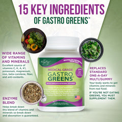 Label highlights wheat germ and organic greens for a nutrient-dense blend.