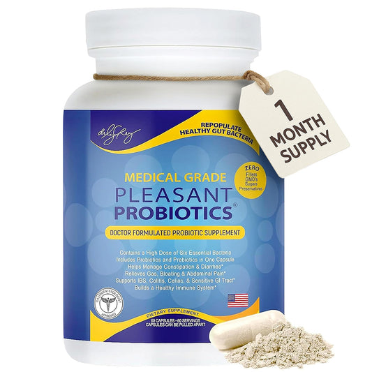 Dr. Liz Cruz Pleasant Probiotics bottle supports daily gut balance