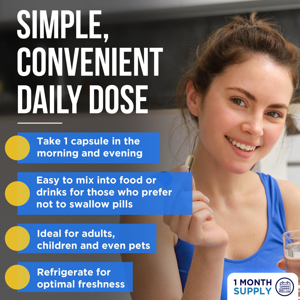 Opening Pleasant Probiotics capsule demonstrates easy consumption for mornings
