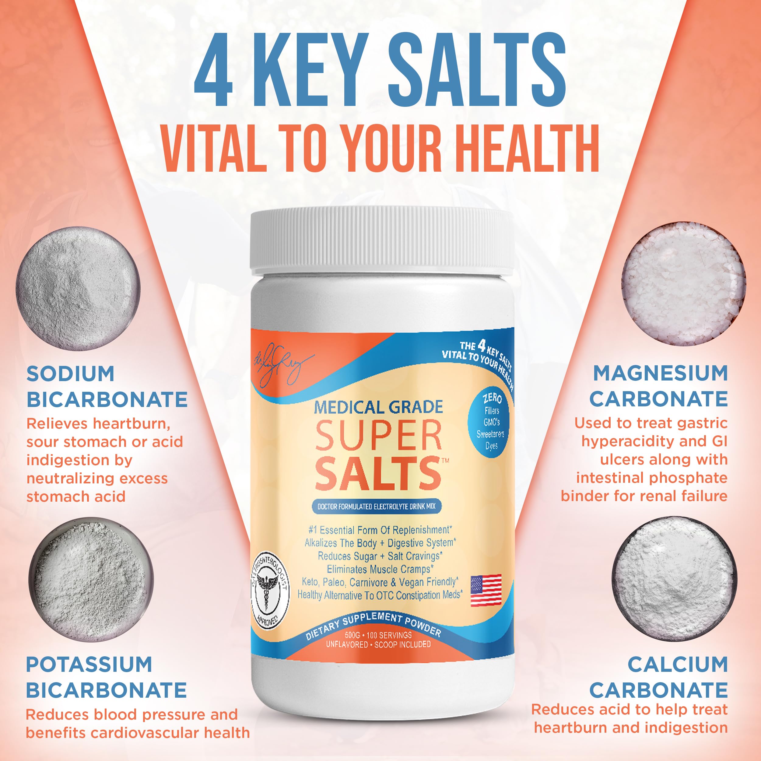 Dr. Liz Cruz Super Salts dissolving in water for quick hydration.