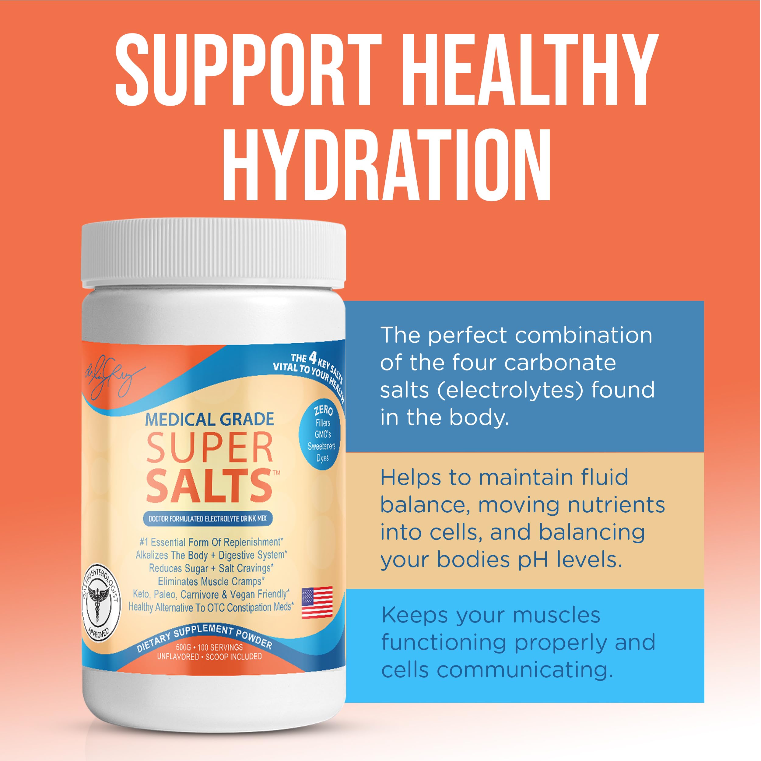 Packaging of Dr. Liz Cruz Super Salts highlights no artificial additives.