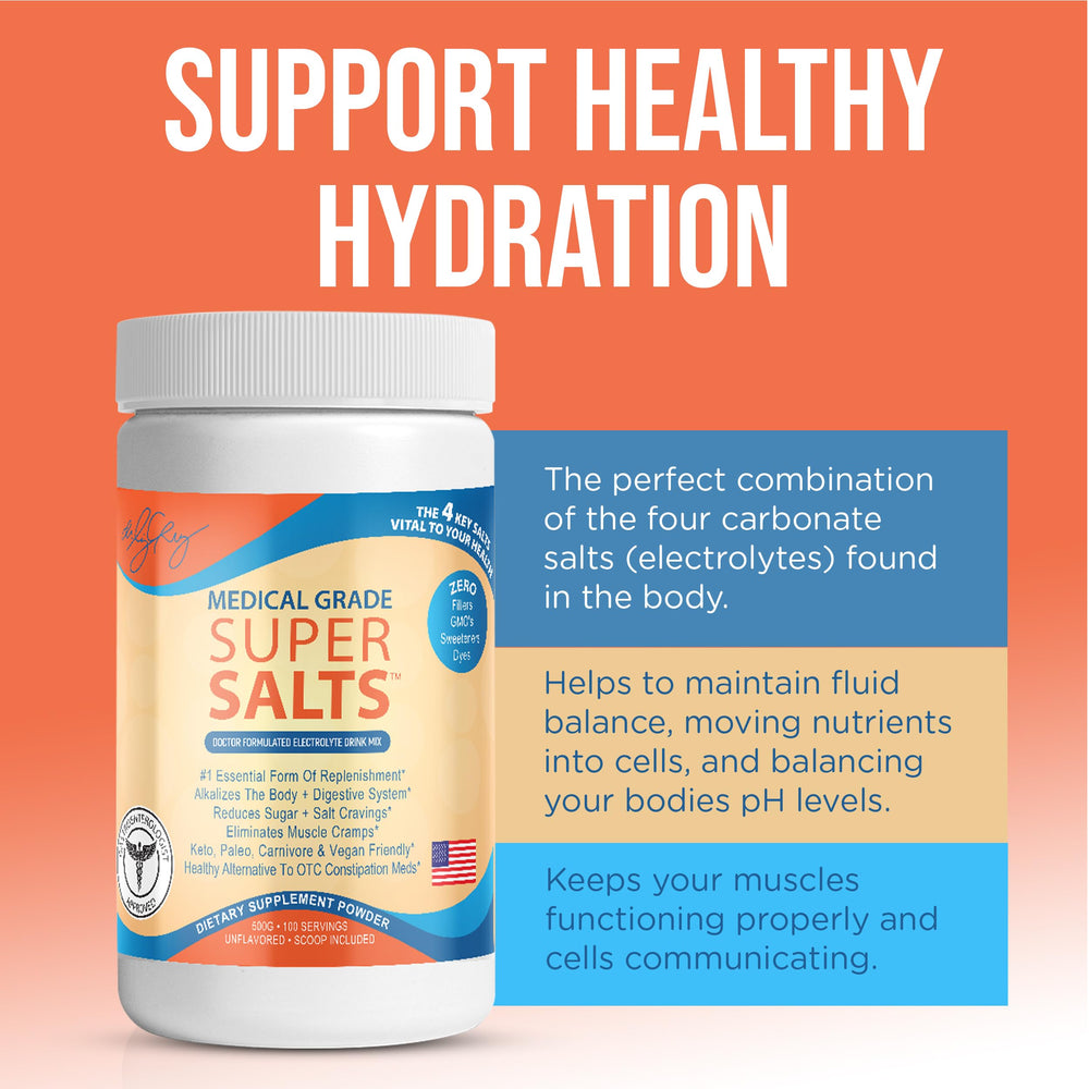 Packaging of Dr. Liz Cruz Super Salts highlights no artificial additives.