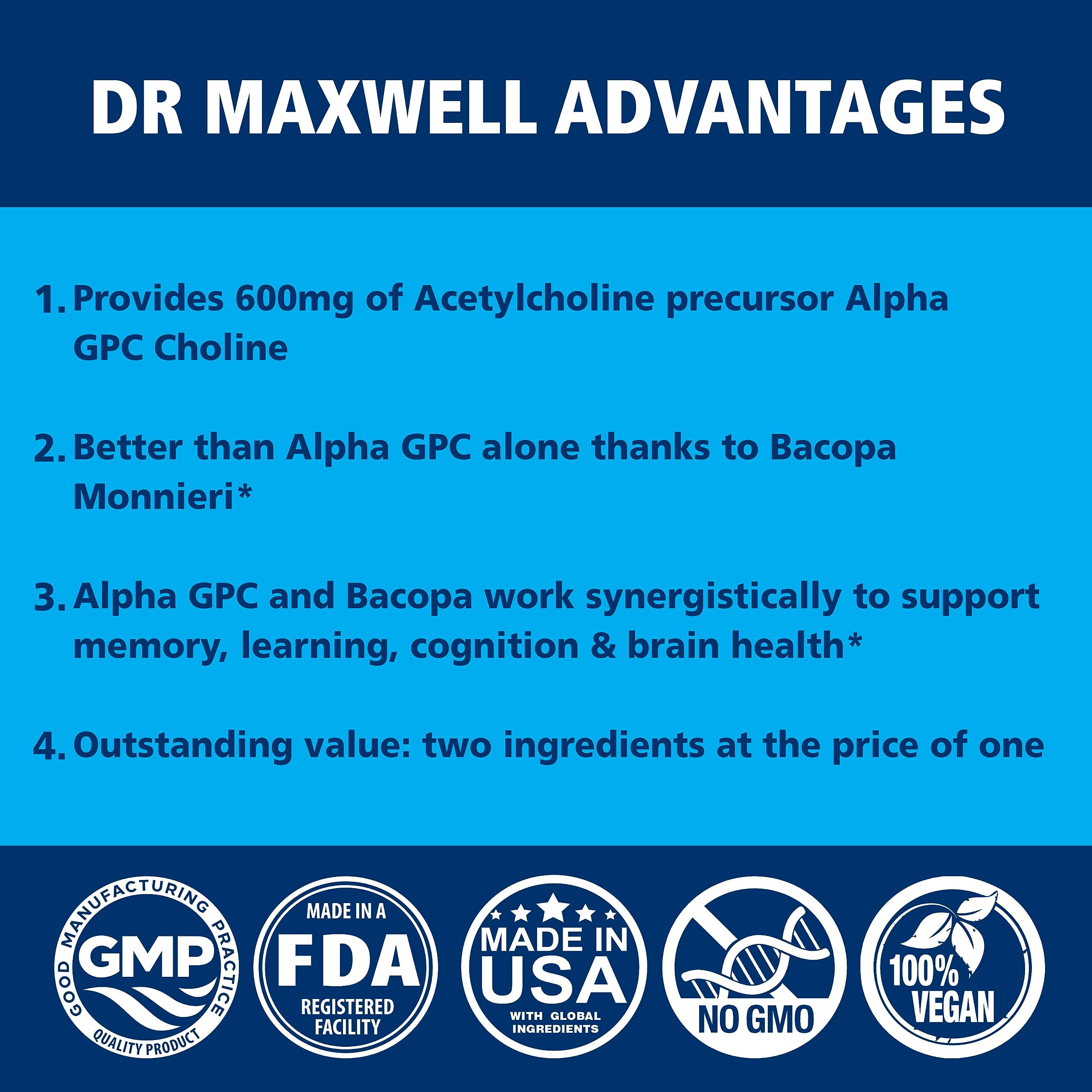 Dr. Maxwell label back view emphasizes safety and allergen-free formula.