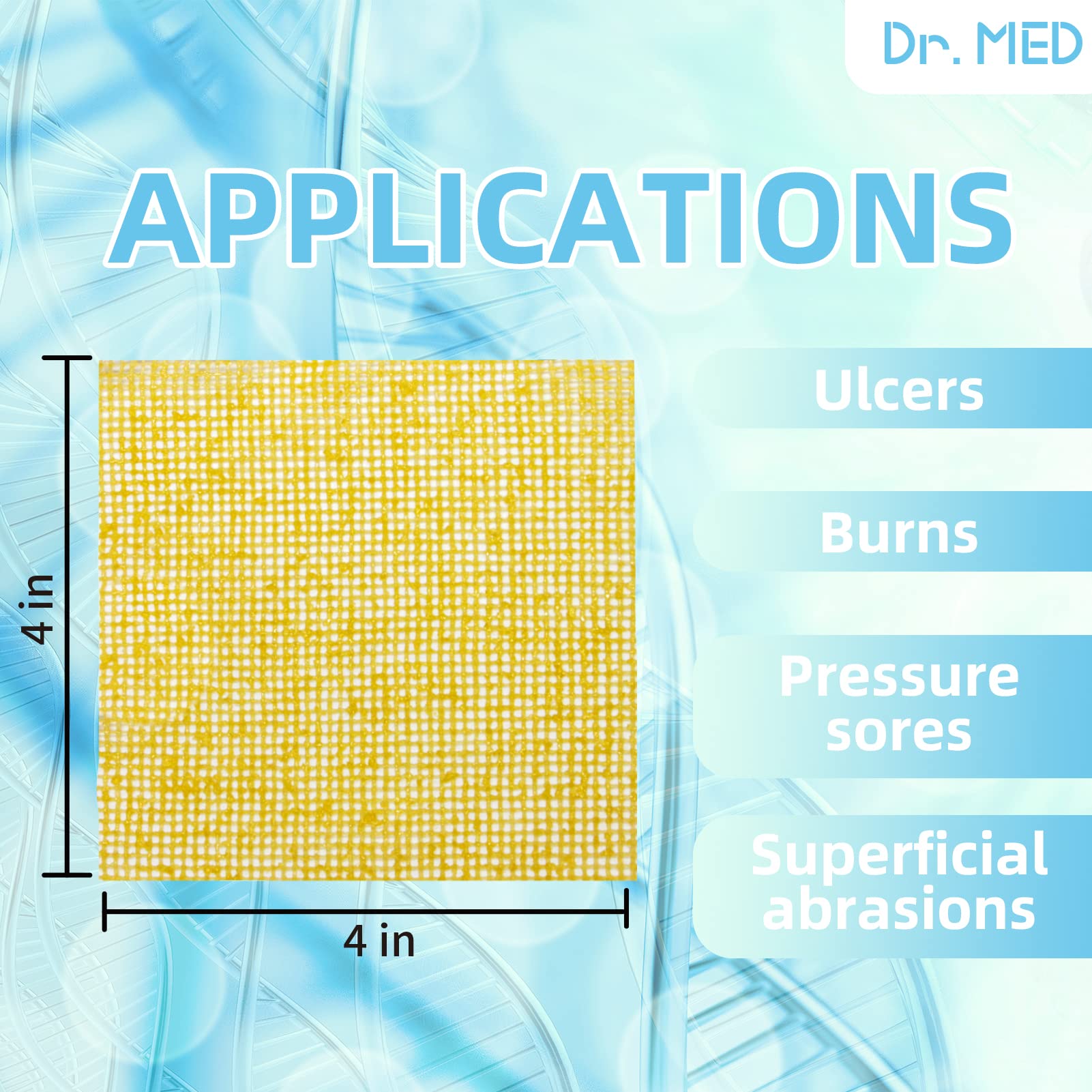 Dr. Med Honey Gauze Dressing 4x4 inch is non-stick and easy to remove.