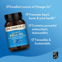 Dr. Mercola Antarctic Krill Oil with astaxanthin for antioxidant support.