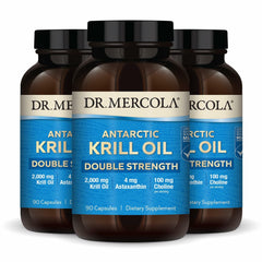 Dr. Mercola Antarctic Krill Oil bottle for daily omega-3 support.