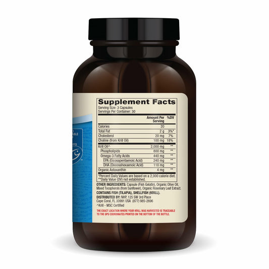 Dr. Mercola Antarctic Krill Oil capsules for easy swallowing.