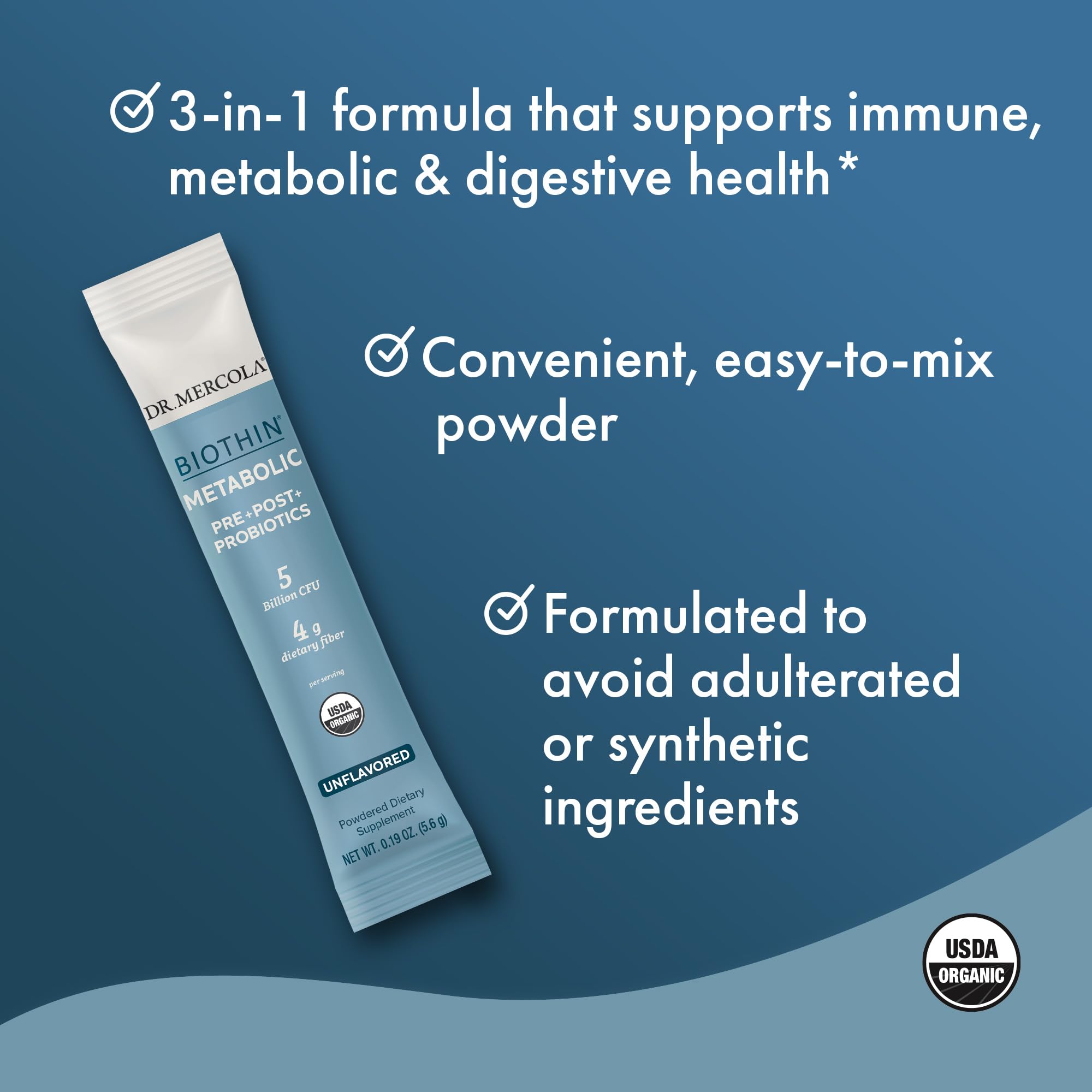Organic Sunfiber fiber in Biothin Metabolic supports digestion