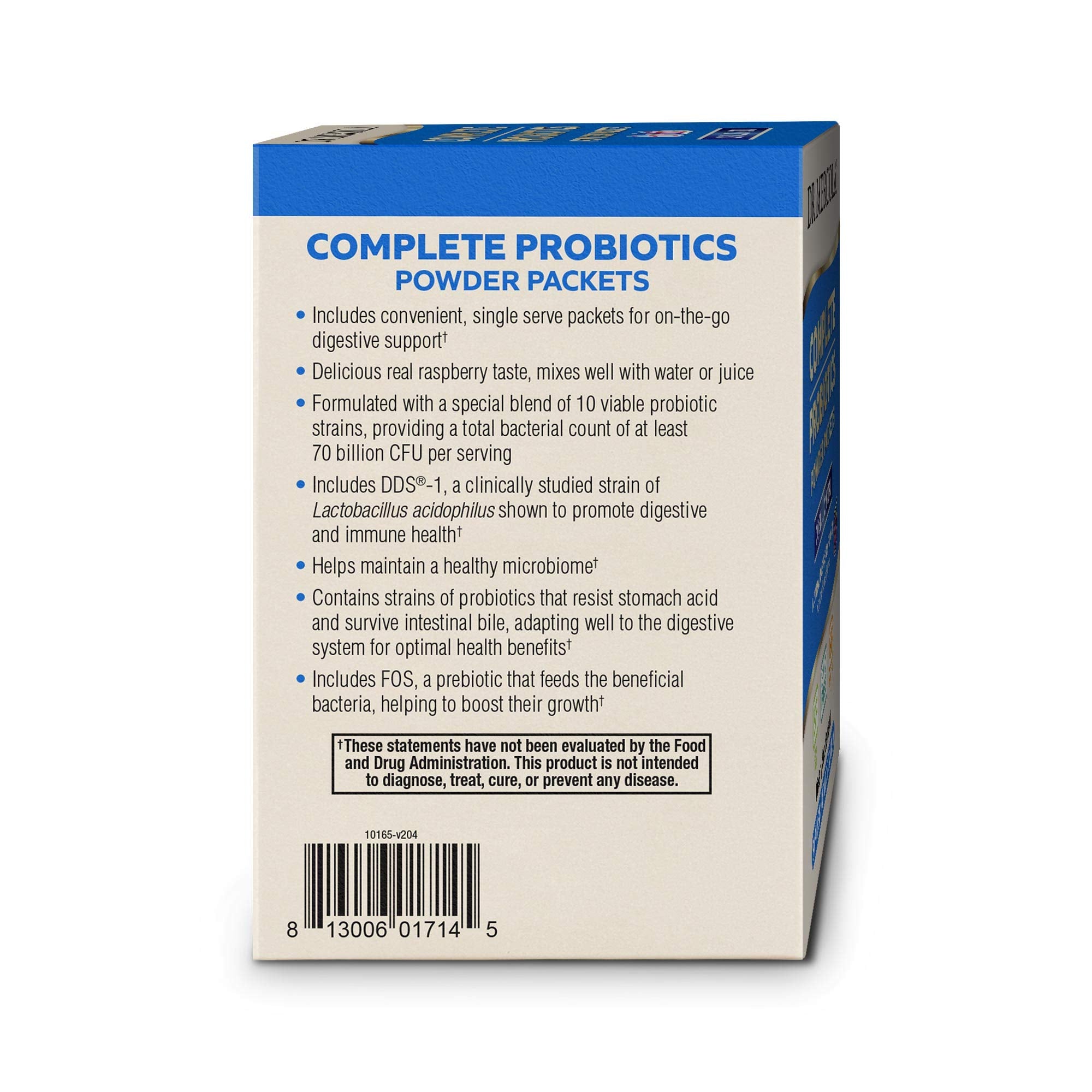 Dr. Mercola Complete Probiotics ingredients with FOS for prebiotic nourishment.