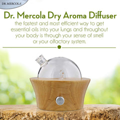 No-water operation highlighted on Dr. Mercola diffuser design.