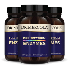 Dr Mercola Full Spectrum Enzymes bottle front for daily digestion support