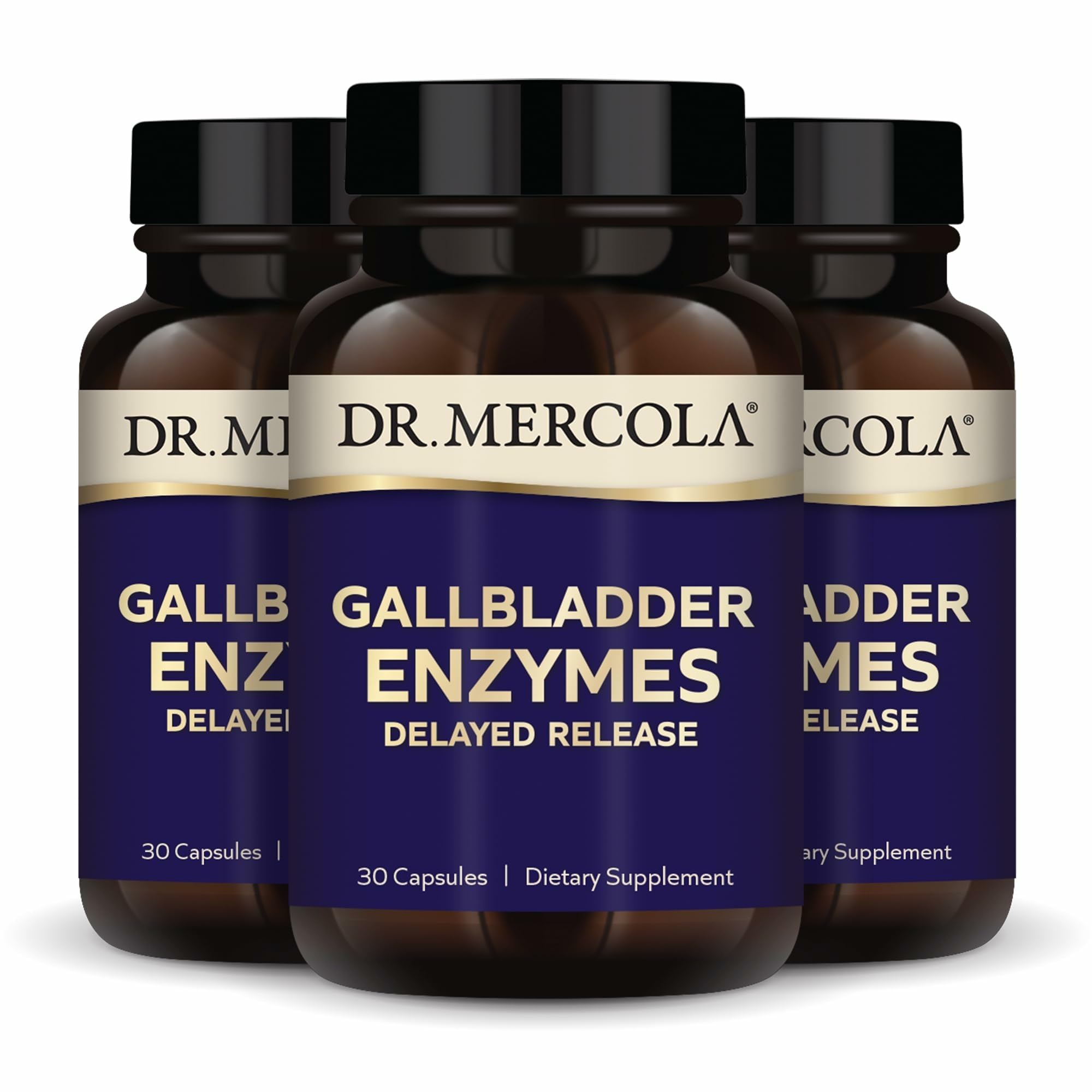 Dr. Mercola Gallbladder Enzymes bottle supports post-surgery digestion.
