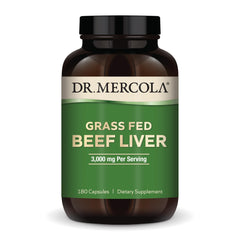 Dr. Mercola Grass-Fed Beef Liver bottle for convenient daily supplementation