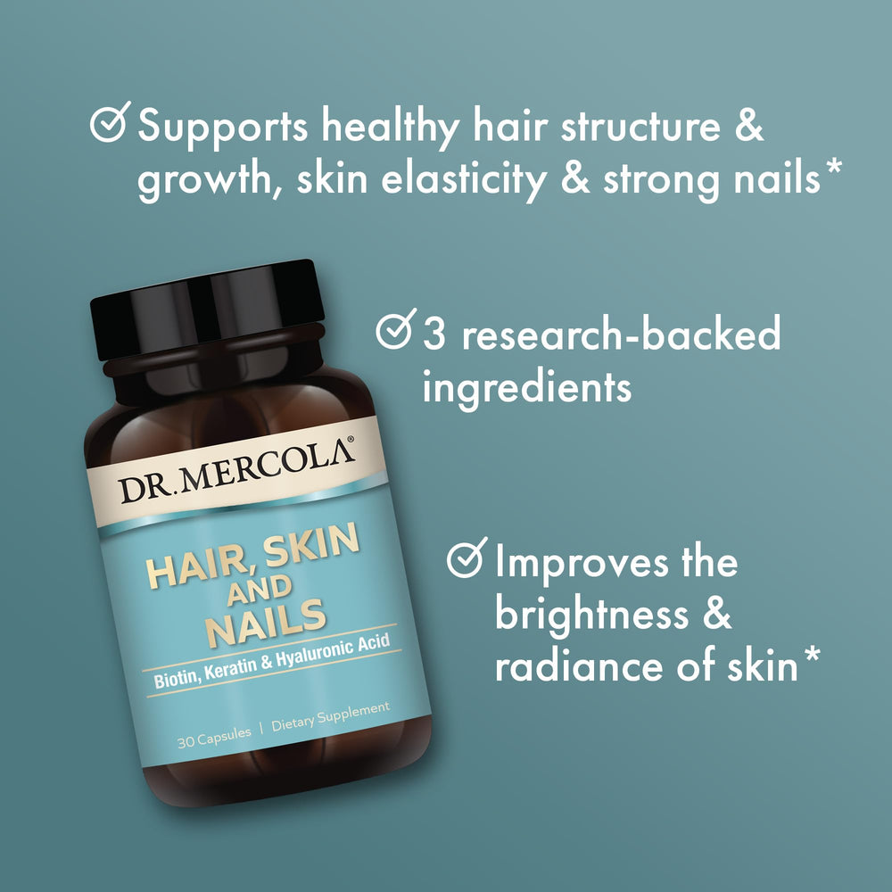 Dr. Mercola Hair, Skin and Nails hyaluronic acid close-up for hydration