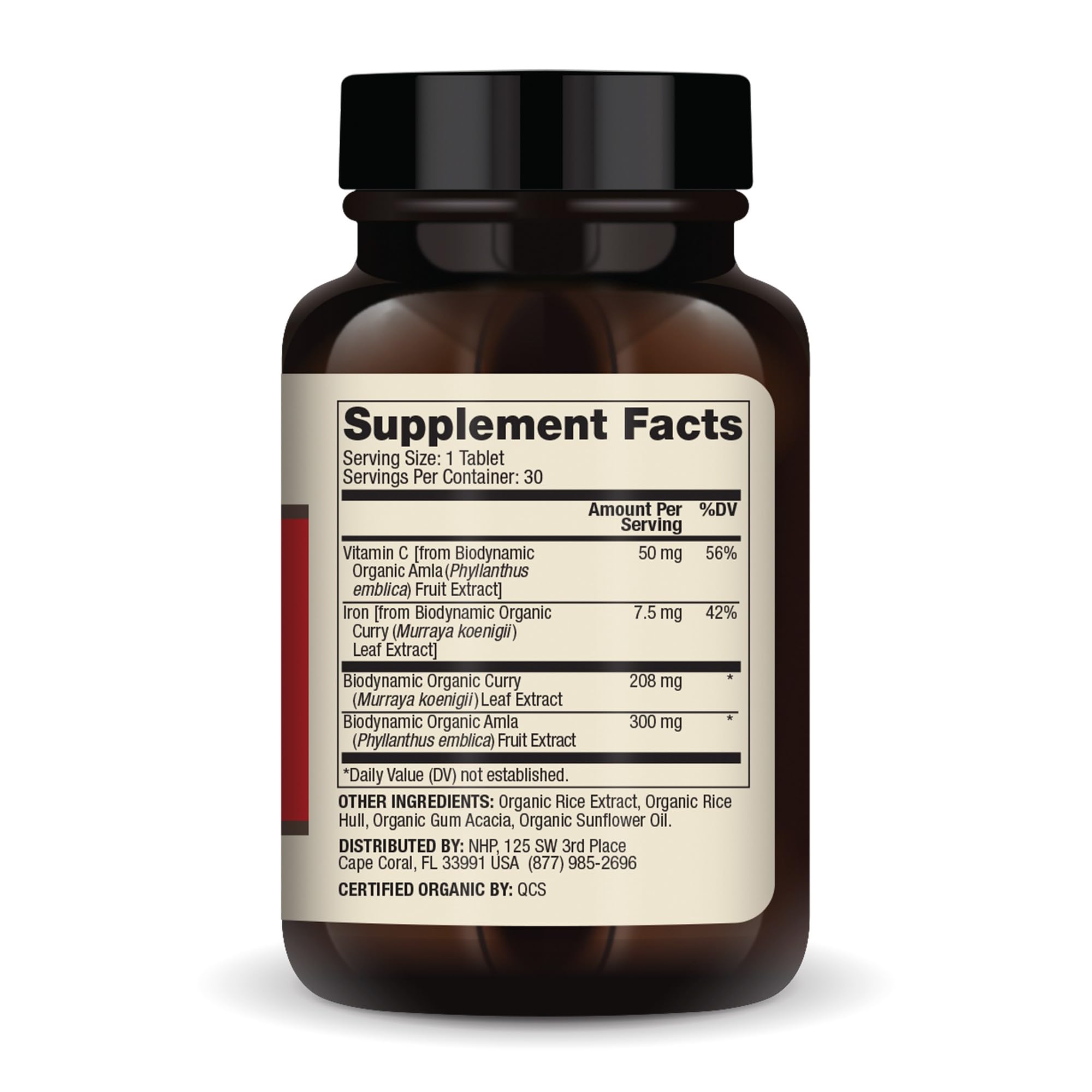 Dr Mercola Iron tablets closeup showing 7.5 mg per tablet dosage