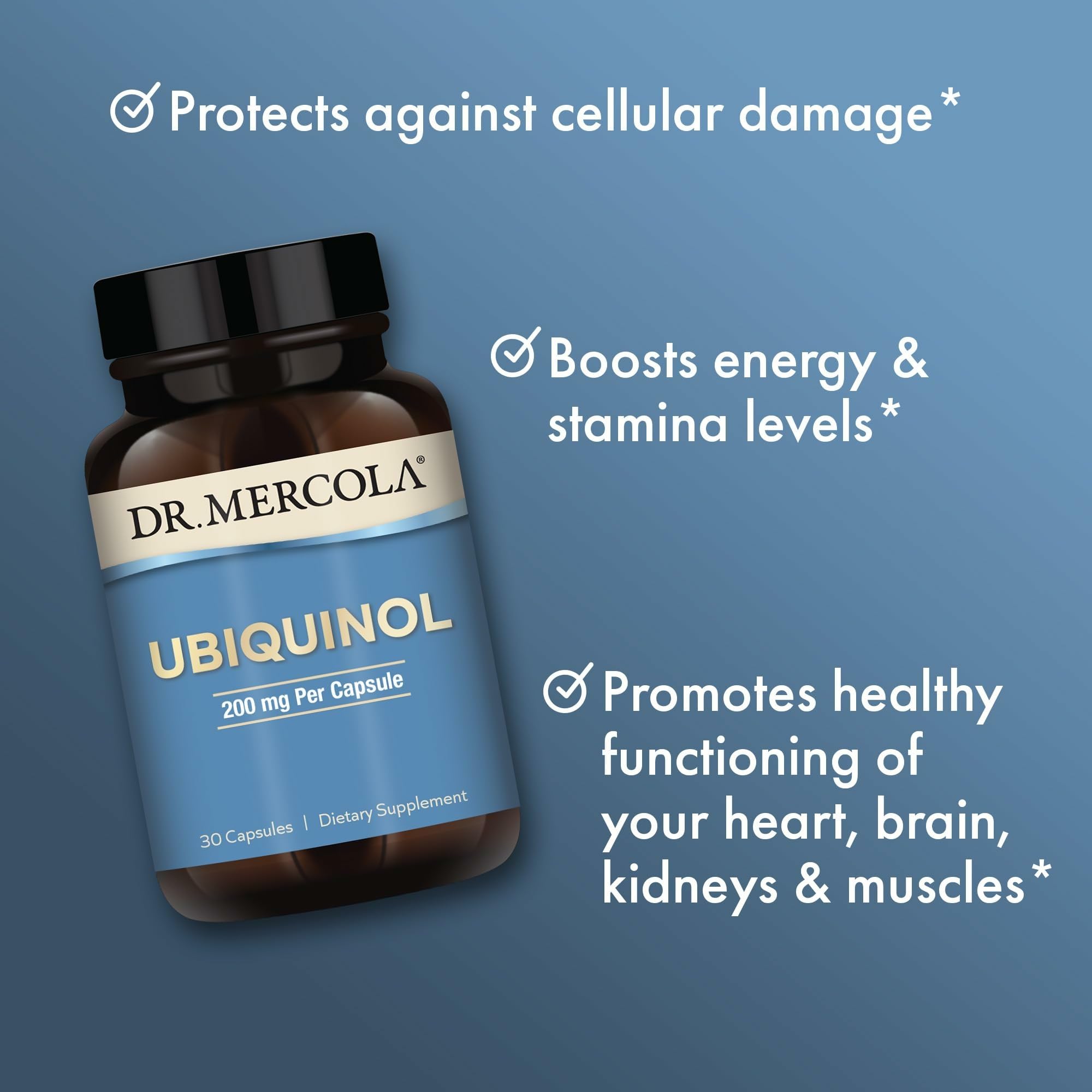 Kaneka Ubiquinol 150 mg per serving on the Dr. Mercola label