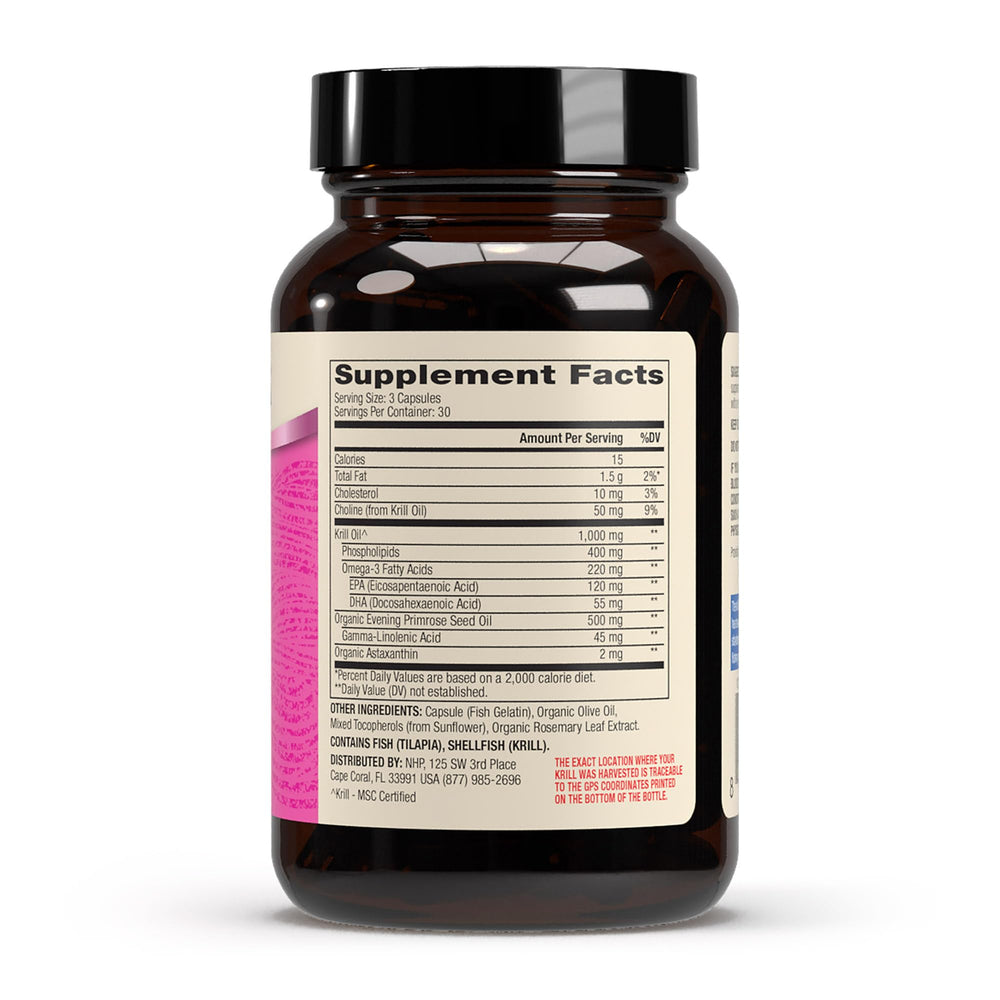 Dr. Mercola Krill Oil for Women capsules close-up showing softgel texture
