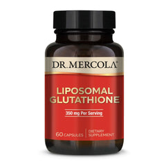 Dr. Mercola Liposomal Glutathione bottle highlighting enhanced absorption for better uptake
