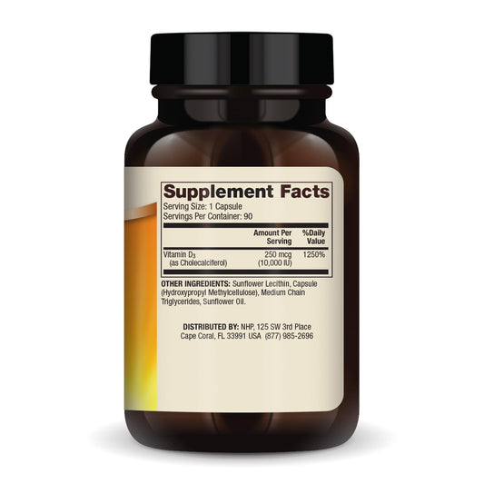 Dr. Mercola Liposomal Vitamin D3 bottle label close-up highlighting non-GMO, soy-free ingredients.