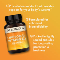Dr. Mercola Liposomal Vitamin D3 bottle top cap sealing for freshness.