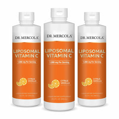 Dr. Mercola Liposomal Vitamin C bottle front view for daily immune support.