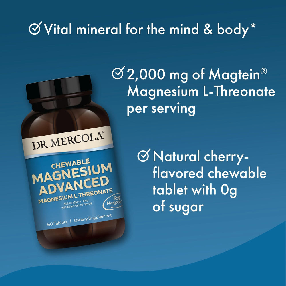Cherry flavor label on Dr. Mercola Chewable Advanced non-GMO formula