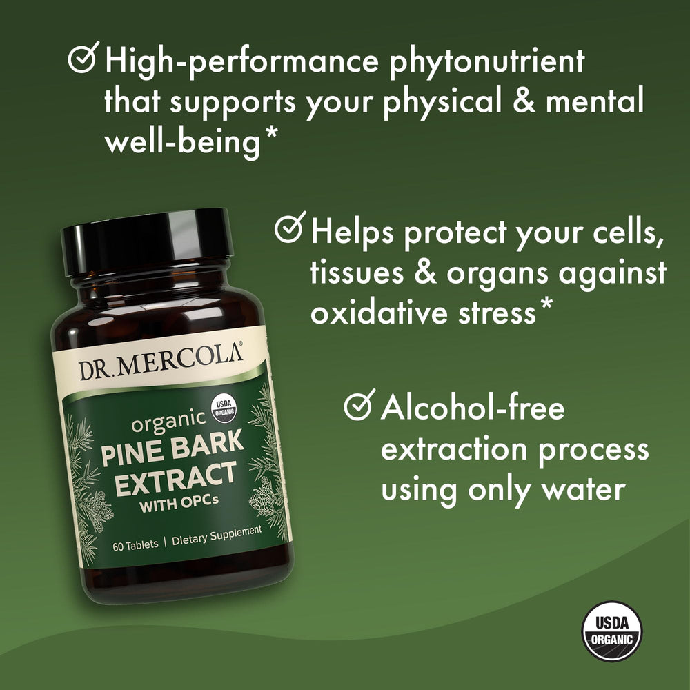 Dr. Mercola Organic Pine Bark Extract USDA Organic seal on label