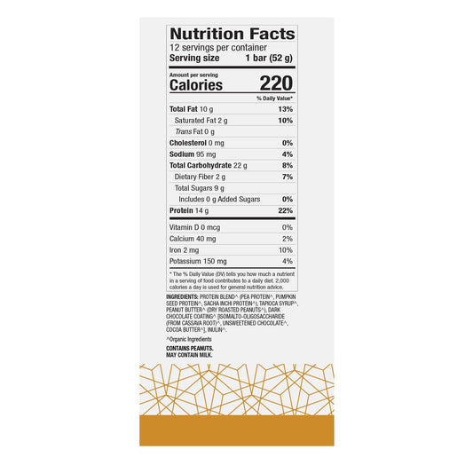 Dr. Mercola Pure Power bar close-up emphasizes plant-based protein texture for sustained fullness.
