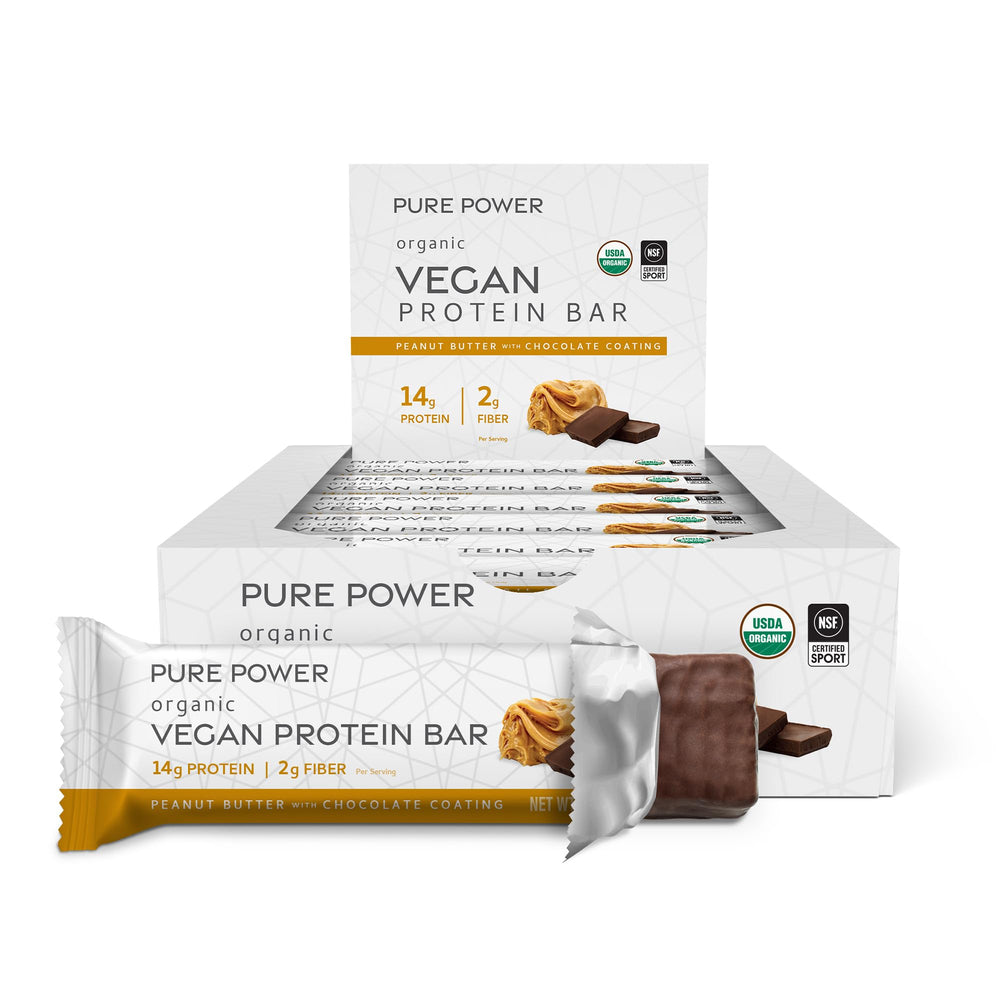 Dr. Mercola Pure Power bar pack-shot highlighting convenient on-the-go energy with clean ingredients.